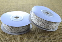 [k110-2] Wstążka koronkowa bawełniana 25mm 4,5m ecru