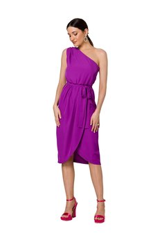 K160 Sukienka na jedno ramię - lawendowa (kolor Lawenda, rozmiar L) - Inna marka