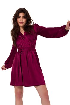 K175 Sukienka rozkloszowana - bordowa (kolor bordo, rozmiar 2XL/3XL) - Inna marka