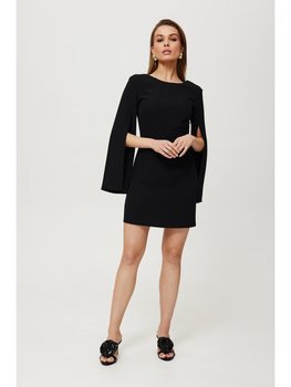 K190 Sukienka z rozciętymi rękawami - czarna (kolor czarny, rozmiar L) - Inna marka