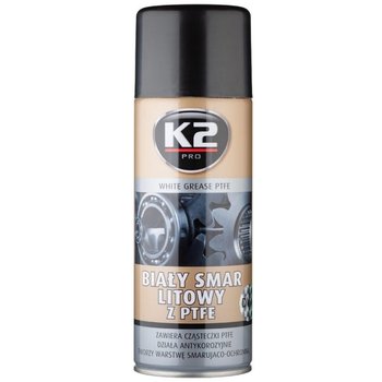K2 Biały smar z PTFE 400ml: Smar litowy biały - K2