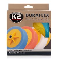 K2 DURAFLEX Gąbka polerska, mocnościerna, 150mm, mocowanie na gwint M14 K2