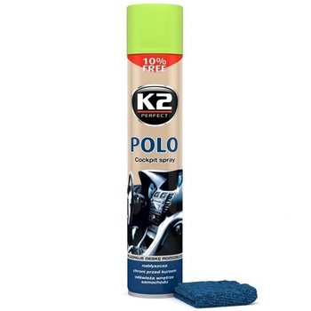 K2 Polo Cockpit Spray 750ml: Pielęgnuje deskę rozdzielczą, Apple + mikrowłókno - K2