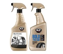 K2 ROTON PŁYN DO MYCIA FELG 700ml K2 BOLD CZERNIDŁO DO OPON 700ml ZESTAW