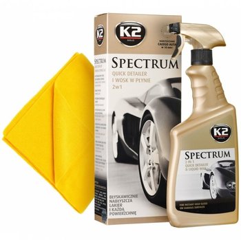 K2 Spectrum 700ml: Syntetyczny wosk w płynie, Quick Detailer z mikrowłóknem - K2
