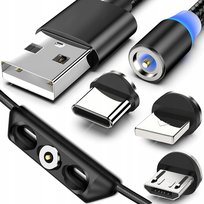 KABEL 150cm MAGNETYCZNY DO IPHONE MICRO USB TYP-C Nela-Styl