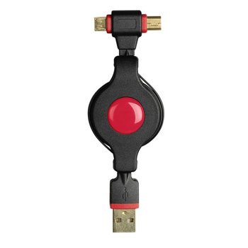 Kabel 2 w 1 HAMA USB 2.0-A - mini, microUSB-B, zwijany, 0.75 m, czarny - Hama