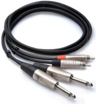 Kabel 2 x 6.35 mm Jack (TS) - 2 x RCA HOSA Pro HPR-003X2, 1 m Hosa