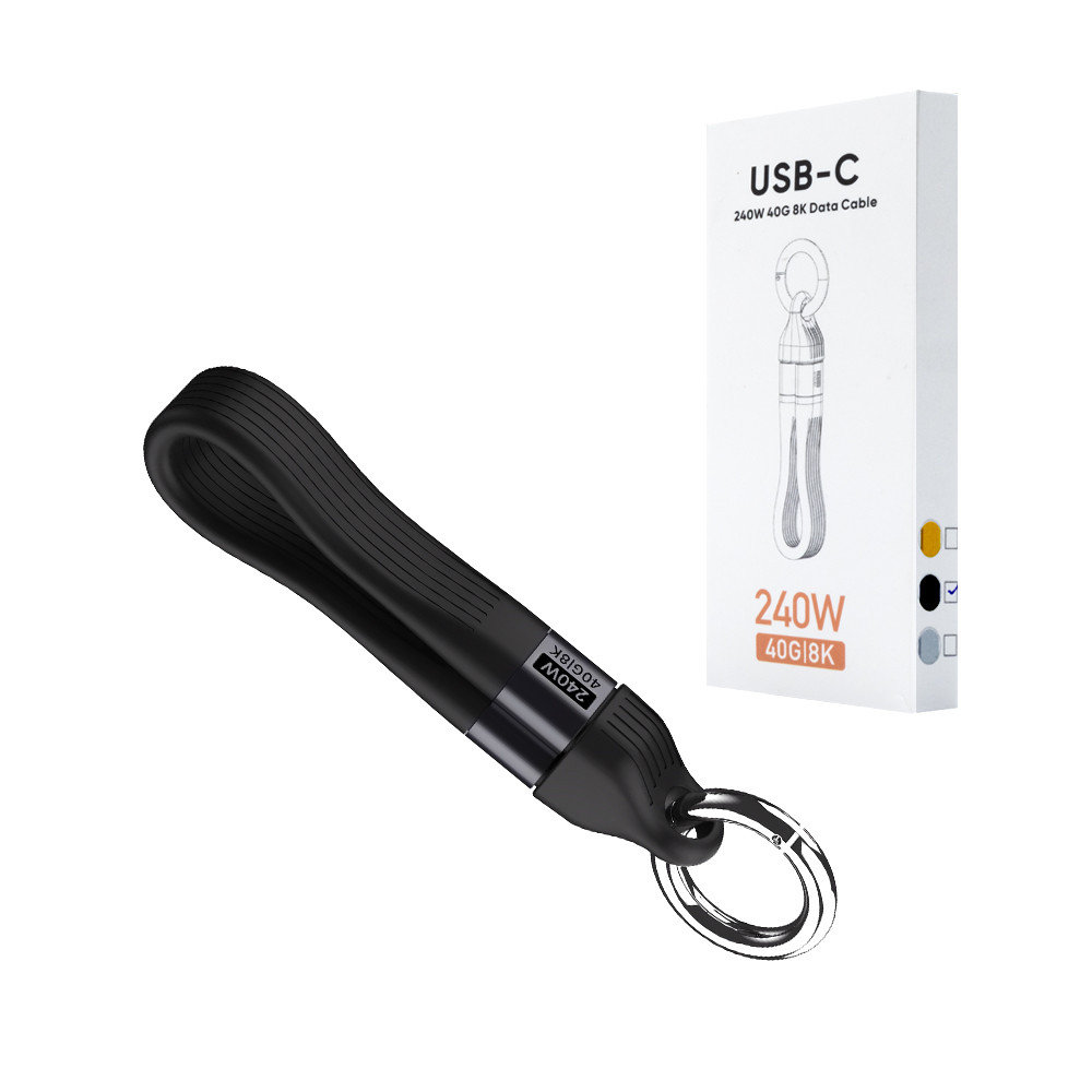 KABEL 240w TYP-C DO TYP-C SMYCZ WISIOREK DO TELEFONU CZARNY