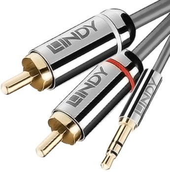 Kabel 3.5 mm miniJack - 2xRCA LINDY Cromo Line 35335, 3 m - Lindy