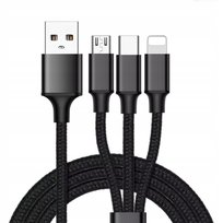 Kabel 3W1 Do Lightning, Type C, Mini Usb - Iphone