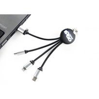 Kabel 3w1 podświetlany czarny HelloShop