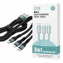 Kabel 3w1 QC 3.0 PD 20W Lightning USB-C microUSB iPhone szybkie ładowanie