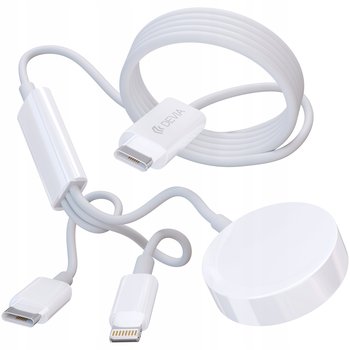 KABEL 3w1 USB TYP-C Lightning Indukcja do Apple Watch PRZEWÓD 1.2m - Krainagsm
