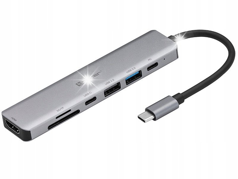 Kabel adapter Tracer A-2, USB Type-C czytnik kart HDMI 4K USB 3.0 PDW ...