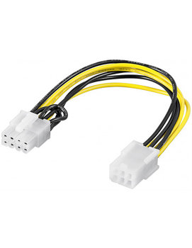 Kabel/Adapter zasilający karty graficznej do komputera, PCI-E/PCI Express 6-pinowy na 8-pinowy - Długość kabla 0.2 m - GOOBAY