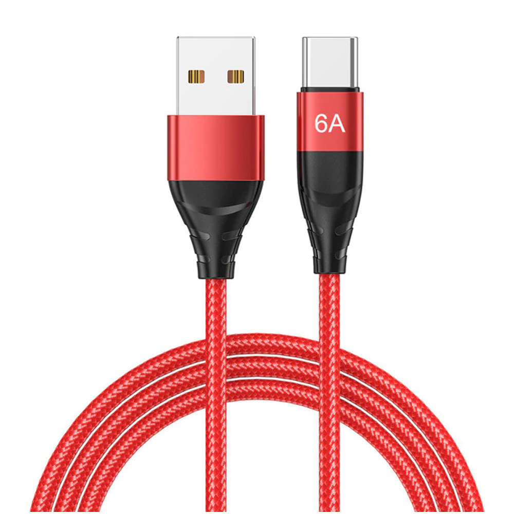 Zdjęcia - Kabel Alogy   przewód USB-A do USB-C Type C 6A 1m Czerwony 