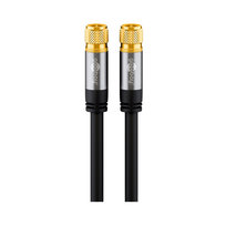 Kabel antenowy F SAT 4x ekranowany złoty HQ 2m Goobay