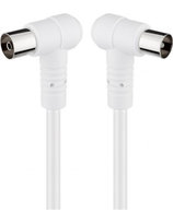 Kabel antenowy kątowy (80 dB), podwójne ekranowanie - Długość kabla 1.5 m Goobay