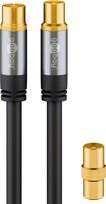 Kabel antenowy koncentryczny 135 dB złoty HQ 3m Goobay