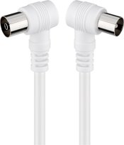Kabel antenowy koncentryczny kątowy 5 m biały Goobay
