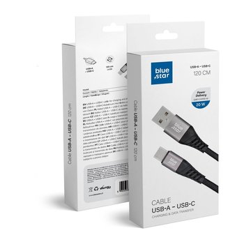 Kabel Blue Star z oplotem ze złączem USB A do USB C 3A - Inny producent