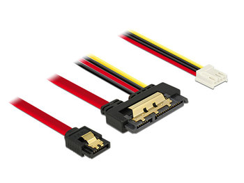 Kabel DELOCK SATA 7-pin / Floppy 4-pin - SATA 22-pinowe , 0.3 m - Delock