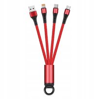 KABEL DO ŁADOWANIA 3w1 USB MICRO TYP-C Lightning BRELOK Inna marka