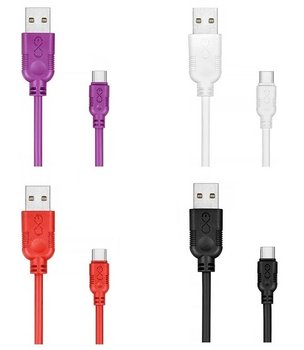 Kabel do ładowania EXC USB-C 2m Mix kolorów - eXc mobile