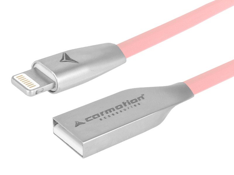 Фото - Зарядний пристрій Carmotion Kabel do ładowania i synchronizacji, 120 cm, USB Lightning, różowy 