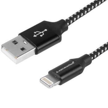 Kabel do ładowania i synchronizacji, 300 cm, w oplocie z mikrofibry, USB / Lightning - Carmotion