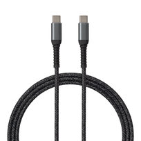 Kabel do ładowania USB-C - USB-C QUALO Recykling 3A 1m szybkie ładowanie czarny oplot QRC-CC-01