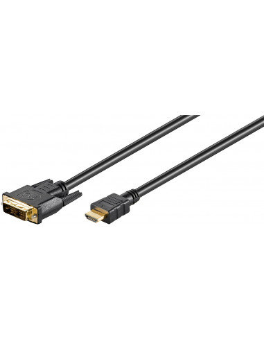 Фото - Кабель Goobay Kabel DVI-D/HDMI™, pozłacany - Długość kabla 2 m 