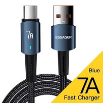 Kabel Essager USB-C do USB-C 100W 2m, 480Mb/s, niebiesko-czarny Essager