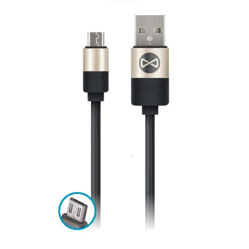 Фото - Кабель FOREVER Kabel  Modern USB - microUSB 1,0 m 2A, czarny 