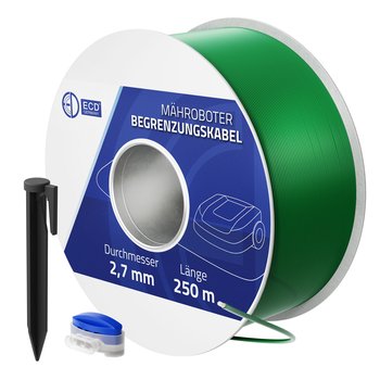 Kabel graniczny kabel łączący kabel do zrobotyzowanej kosiarki do trawy 250 m drutu z 800 kołkami - ECD Germany
