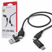 Kabel Hama 4w1 2 x USB C; USB A; micro USB adapter