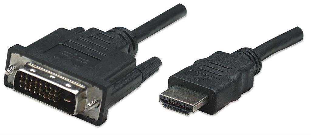 Фото - Кабель MANHATTAN Kabel HDMI - DVI-D M/M , 3 m 