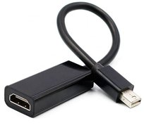 Kabel HDMI (f) - Mini Display Port | 4K | 20 cm | HDMI v1.4 | MDP-H-30CM-Black-Czarny