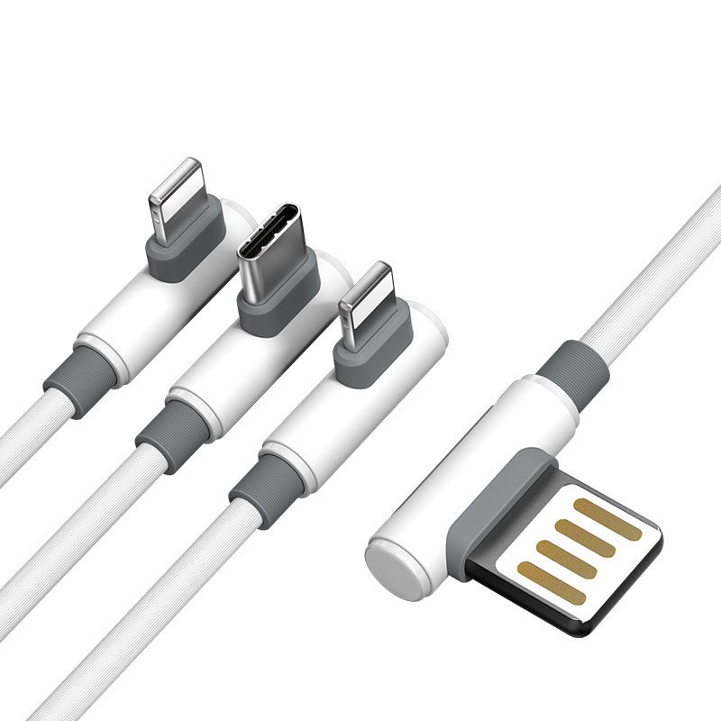Фото - Кабель Proda Kabel kątowy  USB na 2x Lightning, USB-C, 5A, 1m 