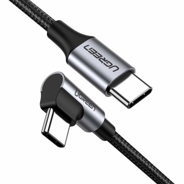 Фото - Кабель Ugreen Kabel kątowy USB-C do USB-C  QC 3.0 PD, 3A, 60W, 1m, czarny 