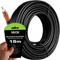 Kabel Koncentryczny Przewód Antenowy Żel Czarny Cu Ziemny Miedź Vayox 15M VAYOX