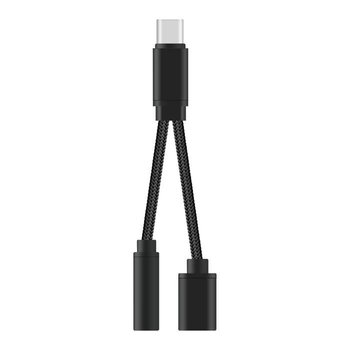 Kabel konwertujący USB-C na 3,5 mm typu C audio 2 w 1 Adapter słuchawkowy 3,5 mm Audio Jack (czarny) A220 - Inny producent