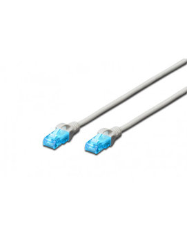 Kabel krosowy (patch cord) RJ45-RJ45, kat.5e, U/UTP, AWG 26/7, PVC, 0.5m, szary, 1szt - DIGITUS Professional