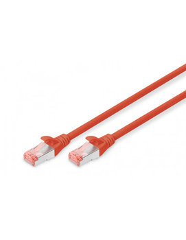 Kabel krosowy (patch cord) RJ45-RJ45, kat.6, S/FTP, AWG 27/7, LSOH, 0.5m, czerwony, 1szt - DIGITUS Professional