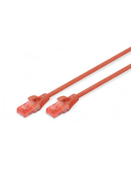 Kabel krosowy (patch cord) RJ45-RJ45, kat.6, U/UTP, AWG 26/7, LSOH, 0.5m, czerwony, 1szt - DIGITUS Professional