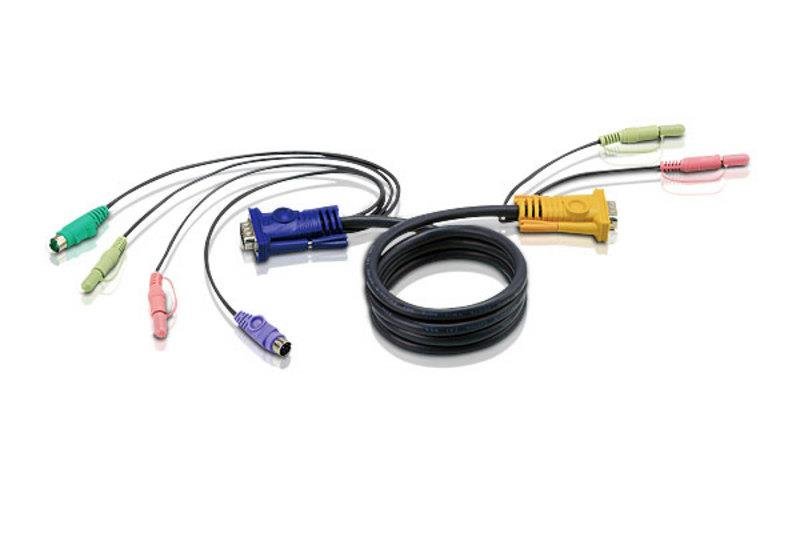 Zdjęcia - Kabel ATEN  KVM HDB-15/Audio Combo/2 x PS/2 - SPHD-15/Audio Combo , 5 m 