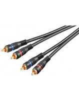 Kabel łączący stereo 2 x cinch, podwójnie ekranowany - Długość kabla 0.2 m Goobay