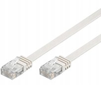 Kabel LAN 20m RJ45 cat. 6 Sieciowy Płaski Slim Patchcord Internetowy Biały Goobay