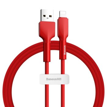 Kabel Lightning USB BASEUS Silica Gel, 2.4A, 1m, czerwony - Baseus